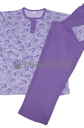 Дамска пижама ВАТА, дълъг ръкав,2 копчета 132